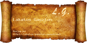 Lakatos Gaszton névjegykártya