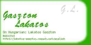 gaszton lakatos business card